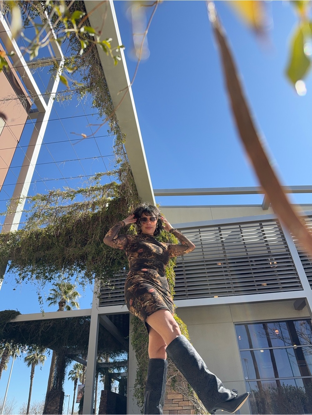 Mesh body con Dress